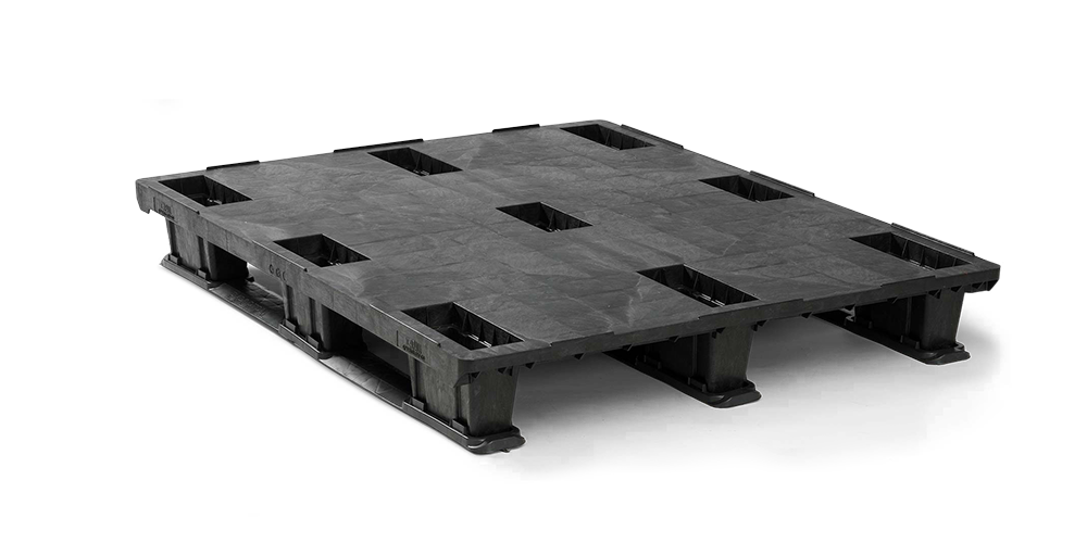 Kunststof pallet 1200 x 1000 gesloten dek 3 onderlatten light - Qp1210lb3rr cd 2