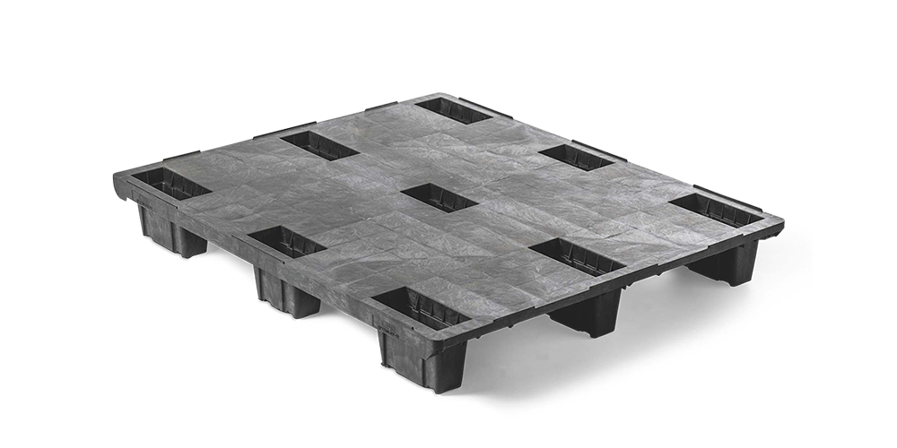 Kunststof pallet 1200 x 1000 gesloten dek 9 pootjes light - Qp1210lb9fr cd 1