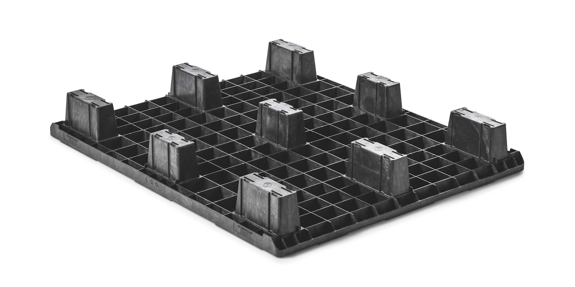 Pallet in plastica 1200 x 1000 ponte chiuso 9 piedi light - Qp1210lb9fr cd b