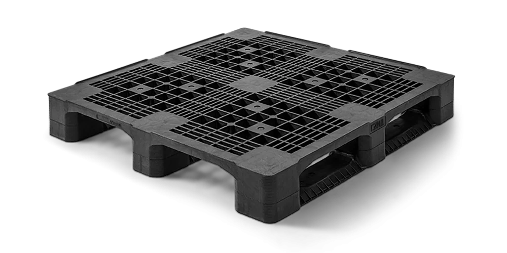 Palet pl&aacute;stico 1200 x 1200 abierta  3 patines heavy - Qp1212hb3rr - QP1212HB3RR