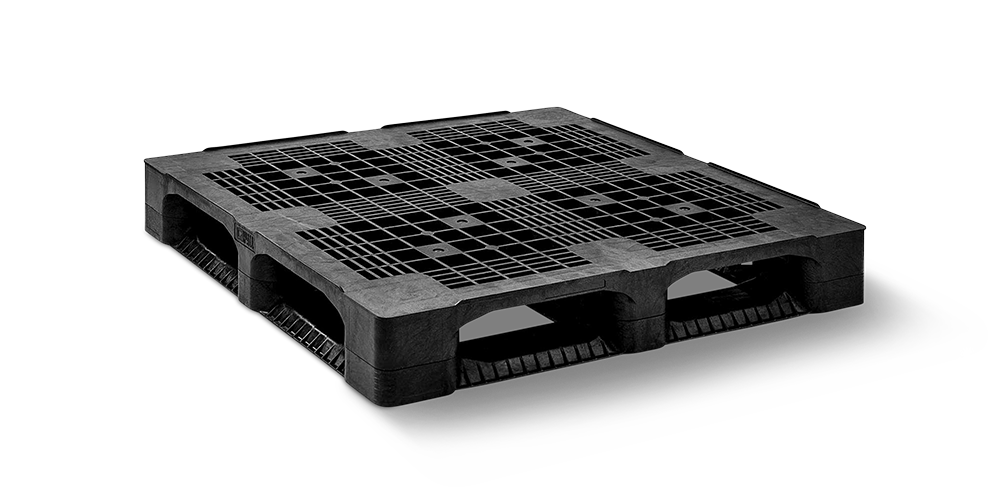 Kunststof pallet 1200 x 1200 open dek  6 onderlatten heavy - Qp1212hb6rr