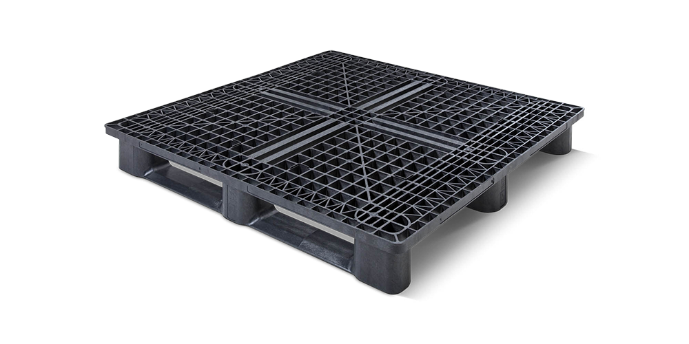 Kunststof pallet 1200 x 1200 open dek  3 onderlatten medium - 