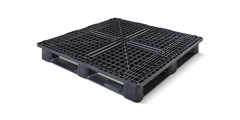 Palet pl&aacute;stico 1200 x 1200 abierta  6 patines medium - Qp1212mb6rr - QP1212MB6RR