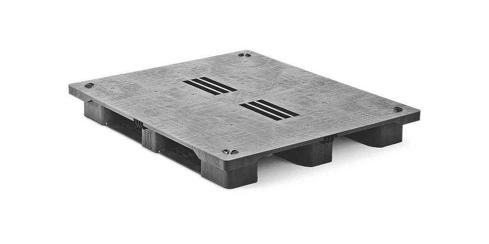 Pallet in plastica 1300 x 1100 ponte chiuso 3 listelli heavy - Qp1311hb3rr cd - 2.QP1311HB3R-SCD