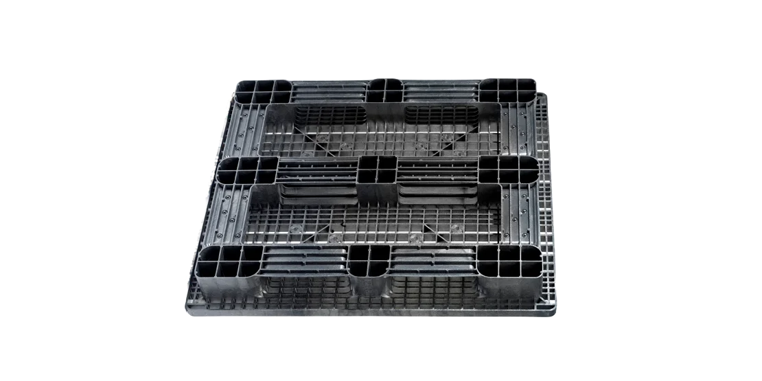 Palettes plastique 1300 x 1100 pont sup&eacute;rieur ouvert 5 semelles lourde - Qp1311hb5r bottom - 4.QP1311HB5R
