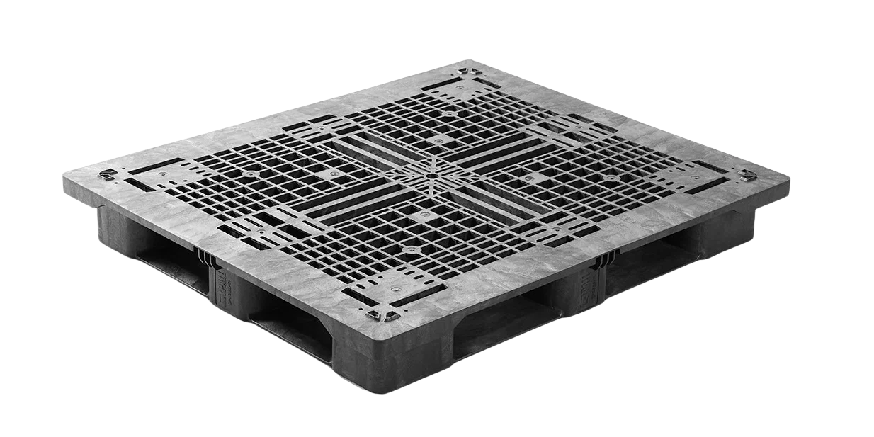 Pallet in plastica 1300 x 1100 ponte aperto  6 listelli heavy - Qp1311hb6r s web - 2.QP1311HB6R-S