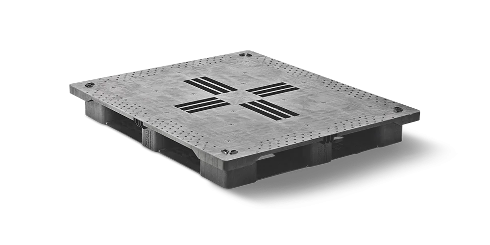 Pallet in plastica 1300 x 1100 ponte chiuso 6 listelli heavy - Qp1311hb6rr cd - 2.QP1311HB6R-SCD