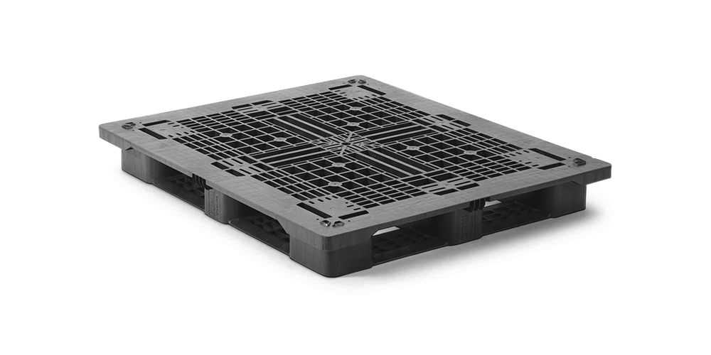 Kunststof pallet 1300 x 1100 open dek  6 onderlatten medium - Qp1311mb6rr