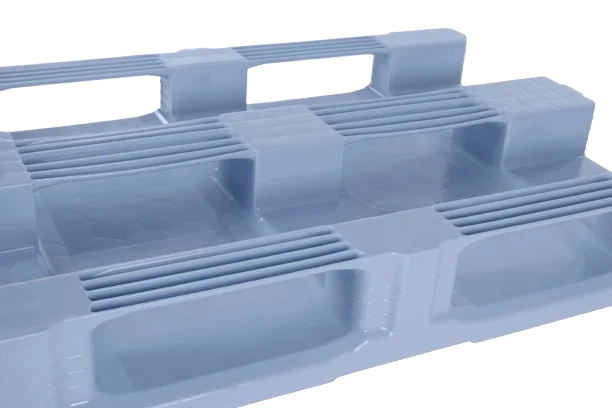 Palet higi&eacute;nicos 1200 x 800 cerrado 3 patines - Qph1208hp3rr cdb onder - QPH1208HP3RR-CDB