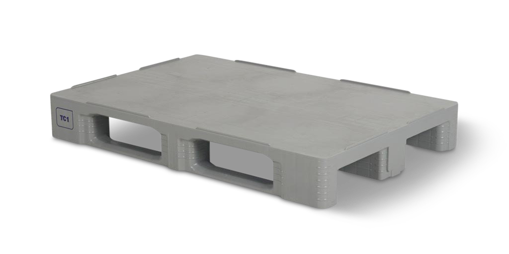 Hygienische pallet 1200 x 1000 gesloten dek 3 onderlatten heavy - Qph1208hp3rr cdg 3