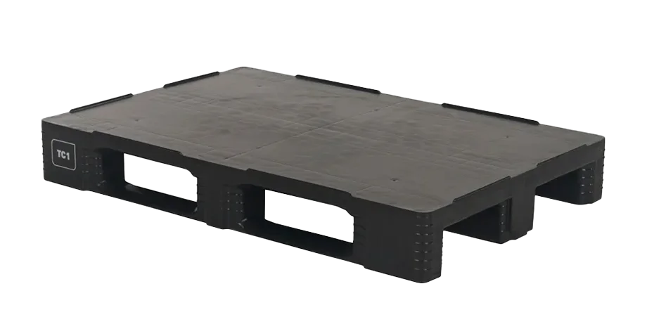 Palet higi&eacute;nicos 1200 x 800 cerrado 3 patines eco - Qph1208hr3rr eco - QPH1208HR3RR-ECO
