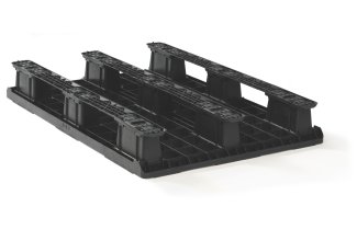 Kunststof pallet 1200 x 800 gesloten dek 3 onderlatten - 2 qp1208lb3rr cd t - 2.QP1208LB3RR-CD