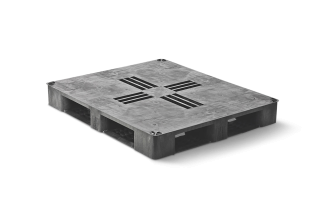 Palettes plastique 1200 x 1000 plateau fermé 6 semelles lourde - 2 qp1210hb6rr cd