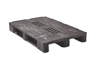 Plastic pallet 1200 x 800 3 runners closed deck medium - 3 1208mx 3runners closed deck - 3.QP1208MB3RR-CD