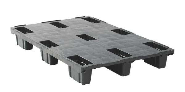 Kunststof pallet 1200 x 800 gesloten dek 9 pootjes light - 3 qp1208lb9fr cd t free 1 - 3.QP1208LB9FR-CD