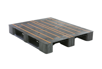Kunststof pallet 1200 x 1000 gesloten dek 3 onderlatten medium anti-slip - 4qp1210mb3r cd ao isol vrijstaand web - 4.QP1210MB3RR-CD-AO