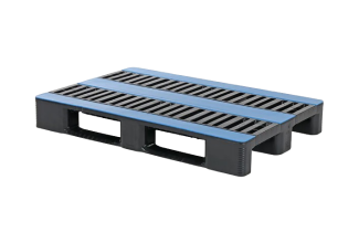 Hygienic pallet 1200 x 800 open deck 3 runners heavy steel-reinforced - Europallet qph1208hr3r ecor 1200 x 800 mm zonder randen versterkingsprofielen - QPH1208HR3R-ECOR