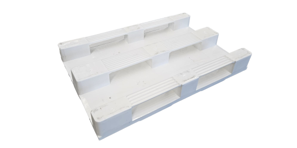 Gebruikte kunststof pallet 1200x800 gesloten bovendek wit - Gksp1208h3rr cdwhite bottom - GKSP1208M3R-CD White