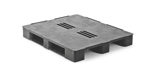 Palet plástico 1200 x 1000 cerrado 3 patines heavy - Kunststof pallet 1000 1200 2 qp1210hb3rr cd - 2.QP1210HB3RR-CD