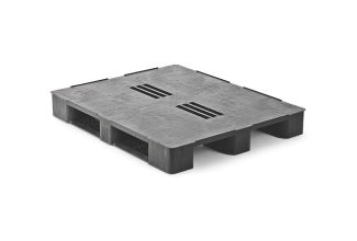 Palet plástico 1200 x 1000 cerrado 3 patines medium - Kunststof pallet 1000 1200 2 qp1210mb3rr cd - 2.QP1210MB3RR-CD