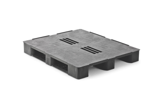 Palet plástico 1220 x 1020 cerrado 3 patines medium - Kunststof pallet 1000 1200 40 48 qp4048mb3rr cd - QP4048MB3RR-CD