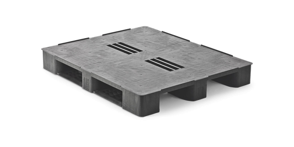 Palet plástico 1220 x 1020 cerrado 3 patines medium - Kunststof pallet 1000 1200 40 48 qp4048mb3rr cd - QP4048MB3RR-CD