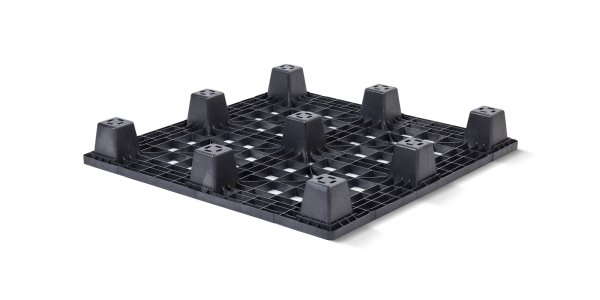 Palettes plastique 1140 x 1140  ouvert 9 pieds emboitables - Kunststof pallet 1140 1140 qp1140lr9fr 2 - QP1140LB9FR