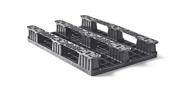 Kunststof pallet 760 x 1140 gesloten dek 3 runners - Kunststof pallet 760 1140 qp76114lr3rr cd b - QP76114LB3RR-CD