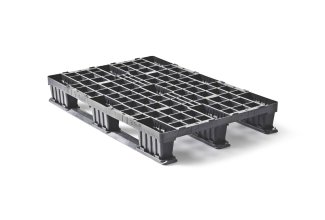 Kunststof pallet 760 x 1140 open dek  3 runners - Kunststof pallet 760 1140 qp76114lr3rr t - QP76114LB3RR