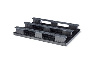 Plastic pallet 1200 x 800 open deck  3 runners light - Kunststof pallet 800 1200 qp1208lr3rr b - QP1208LB3RR