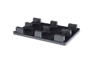 Palet plástico 1200 x 800 cerrado 9 pies light - Kunststof pallet 800 1200 qp1208lr9fr cd b