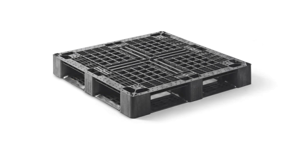 Plastic pallet 1100 x 1100 open deck  6 runners medium - Qp1111mb6r as - QP1111MB6R-AS