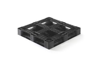 Kunststof pallet 1100 x 1100 open dek  6 onderlatten medium - Qp1111mr6 bottom detail 2 - QP1111MB6R-AS