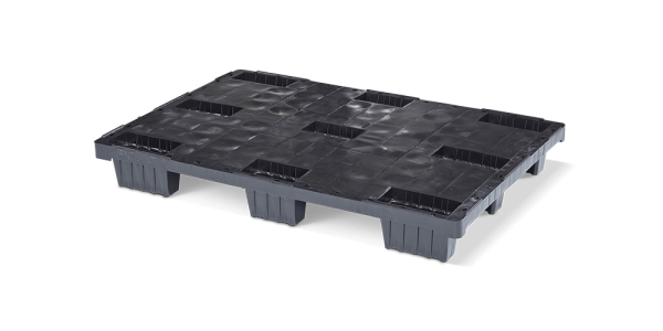 Kunststof pallet 1200 x 800 gesloten dek 9 pootjes light - Qp1208lb9fr cd 1 - QP1208LB9FR-CD