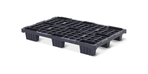 Palettes plastique 1200 x 800 pont supérieur ouvert  9 pieds emboitables légère - Qp1208lb9fr - QP1208LB9FR