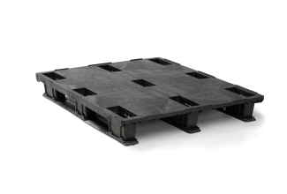 Kunststoffpalette 1200 x 1000 Geschlossesnes Deck 3 Kufen light - Qp1210lb3rr cd 1