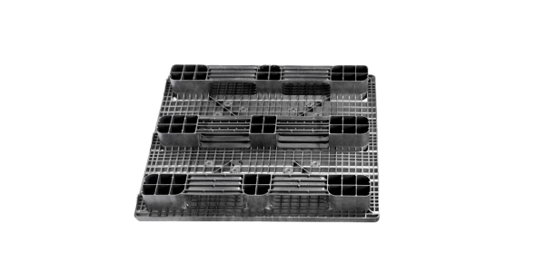 Palettes plastique 1300 x 1100 pont supérieur ouvert 3 semelles lourde - Qp1311hb3r bottom - 4.QP1311HB3R