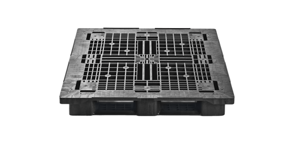 Plastic pallet 1300 x 1100 open deck  6 runners heavy - Qp1311hx6rr front min - 2.QP1311HB6R-S