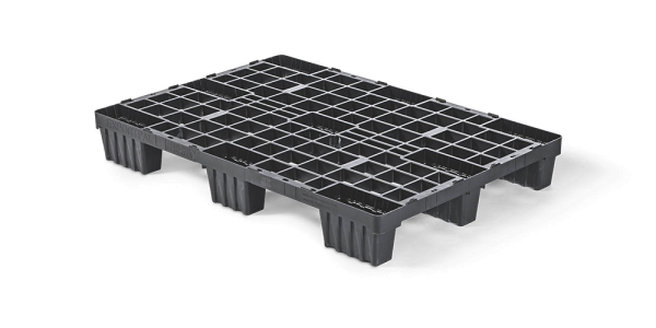 Palettes plastique 760 x 1140 pont supérieur ouvert  9 pieds emboitables légère - Qp76114lb9fr 1 - QP76114LB9FR