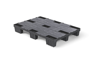 Palettes plastique 760 x 1140 plateau fermé 9 pieds emboitables légère - Qp76114lb9fr cd - QP76114LB9FR-CD