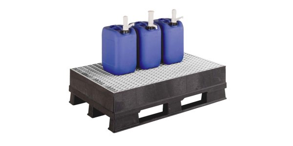 Galvanized grid 1200 x 800 open deck - Qpbin120l with galvanised rooster met vaten - QGR1208
