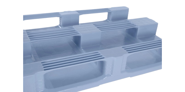 Pallete alimentaire 1200 x 800 fermé 3 semelles - Qph1208hp3rr cdb onder - QPH1208HP3RR-CDB