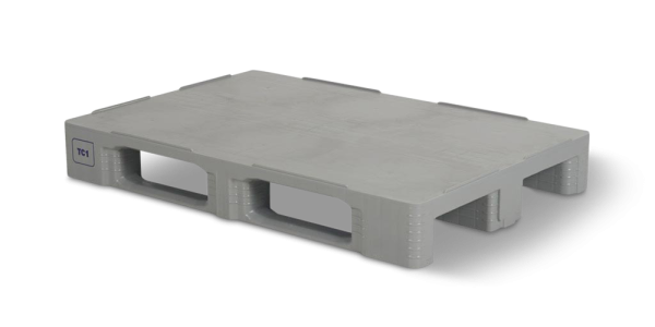 Pallete plastique alimentaire 1200 x 1000 fermé 3 semelles - Qph1208hp3rr cdgr 4 - QPH1210HP3R-CDG* (1007)