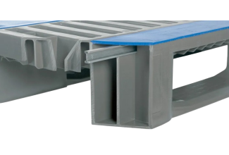 Hygienische pallet 1200 x 800 open 3 onderlatten met staal - Qph1208hr3r ecor 1200 x 800 mm zonder randen versterkingsprofielen - QPH1208HR3R-ECOR