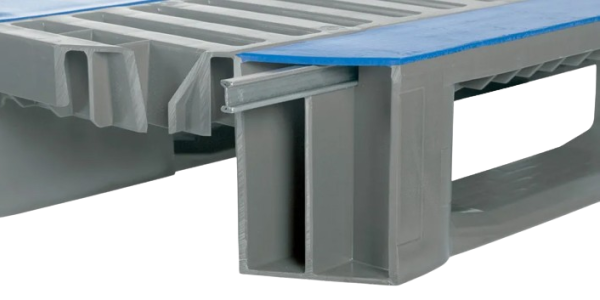 Hygienic pallet 1200 x 800 open deck 3 runners heavy steel-reinforced - Qph1208hr3r ecor 1200 x 800 mm zonder randen versterkingsprofielen - QPH1208HR3R-ECOR