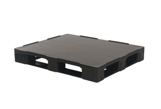 Kunststof pallet 1200 x 1000 gesloten dek 5 onderlatten heavy - Qph1210hr5rr cd 1