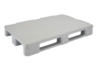 Palet de plástico para sala blanca 1200 x 800 3 patines pesados - Qpw1208hp3rr cd - QPW1208HP3RR-CD