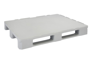 Palet de plástico para sala blanca 1200 x 1000 3 patines pesados - Qpw1210hp3rr cd - QPW1210HP3RR-CD