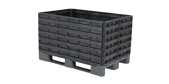 Plastic pallet collar 1200 x 800 - 6 hinges - Vouwbare pallet opzetrand 1200 x 800 mm 6 scharnieren 3 - QPHKVOUWR1208-6